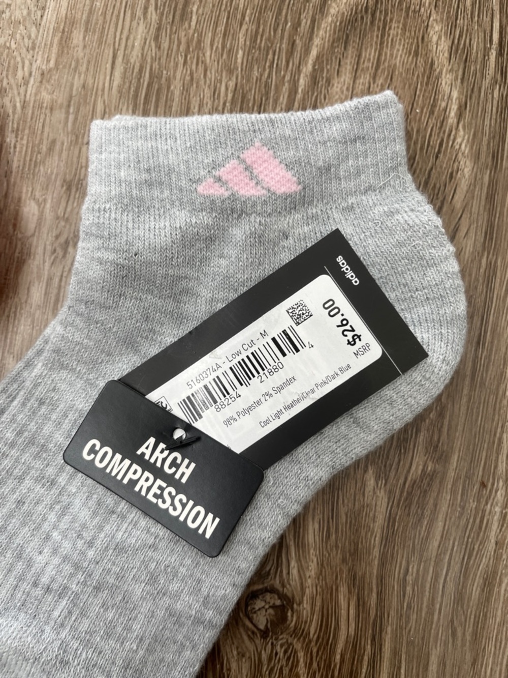 adidas 3-Pack Low-Cut Socks in Navy, Pink, Gray - Picture 2 of 2